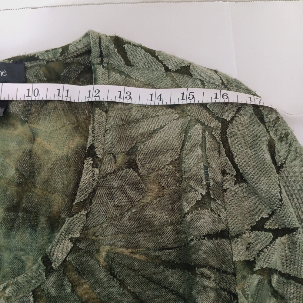 Karen Kane Top Women's Size 2X Green Leaf Pattern Style# 1L9249W‎ Long Blouse - Picture 3 of 10